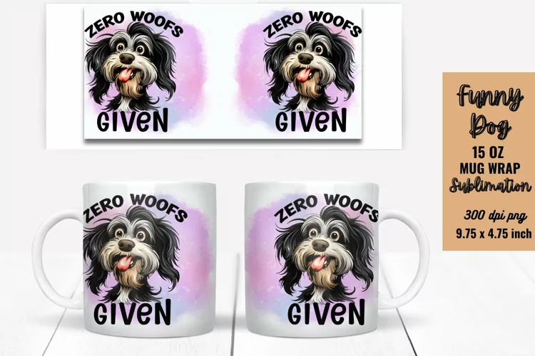 Funny Dog Mug Wrap Sublimation
