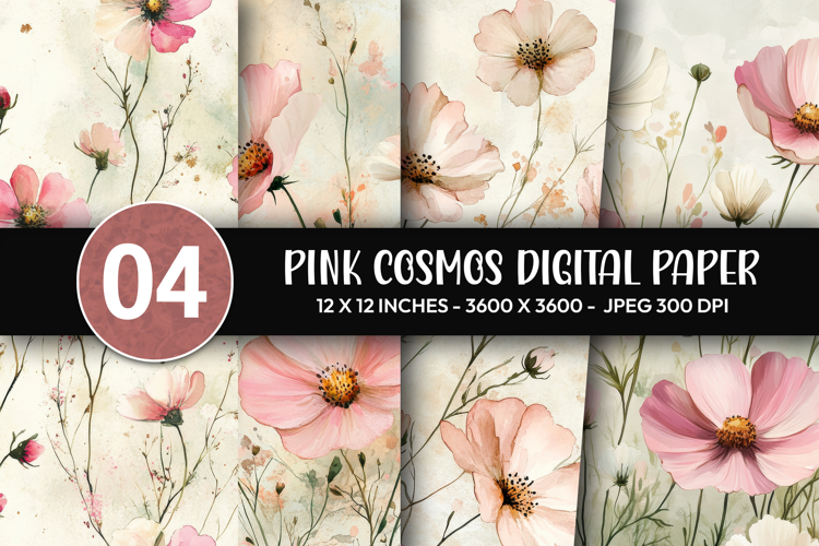 Pink Cosmos Digital Paper