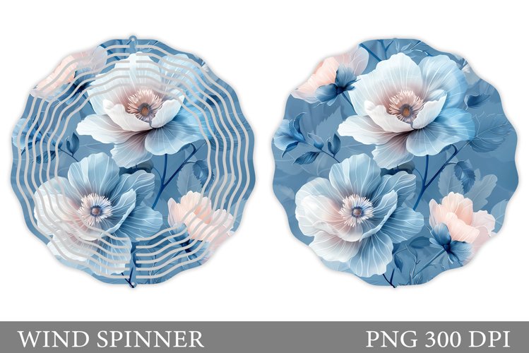 Flowers Wind Spinner Design. Flowers Wind Spinner Template example image 1
