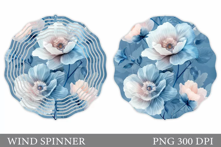 Flowers Wind Spinner Design. Flowers Wind Spinner Template