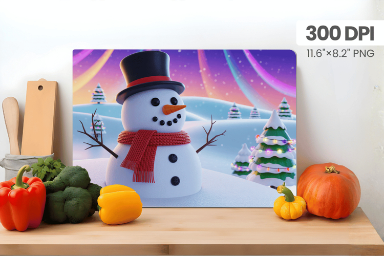 Winter Christmas Wonderland Cutting Board PNG Sublimation
