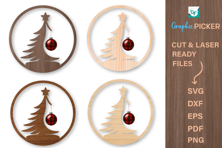 Christmas Tree Ornament Hanger, Wooden Christmas Decor SVG