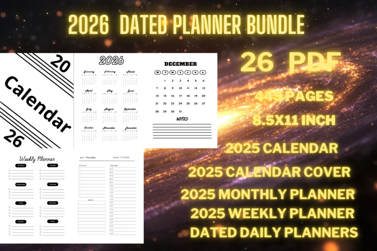 best simple 2026 dated planners bundle 5