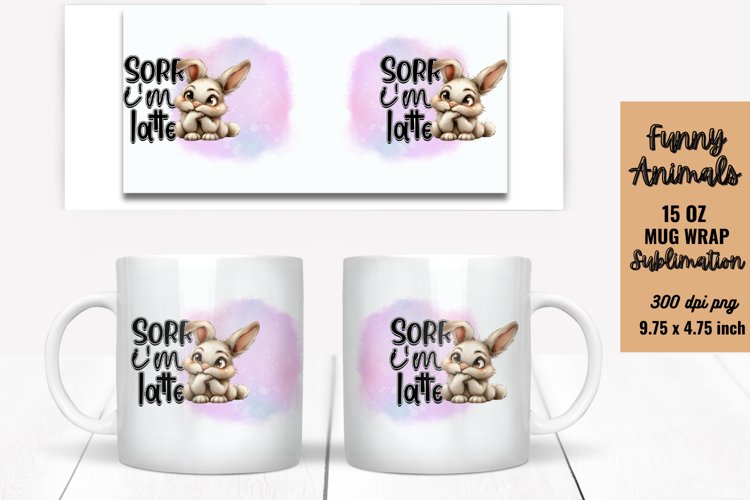 Funny Animals Mug Wrap Sublimation, Mug Wrap PNG example image 1