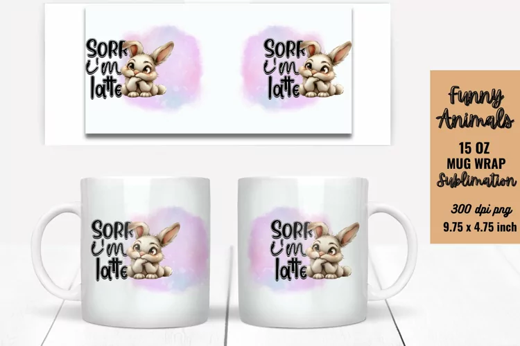 Funny Animals Mug Wrap Sublimation, Mug Wrap PNG