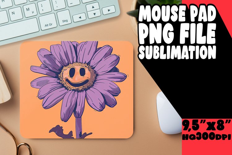 Sunny Retro Bouquet: Mouse Pad Designs PNG