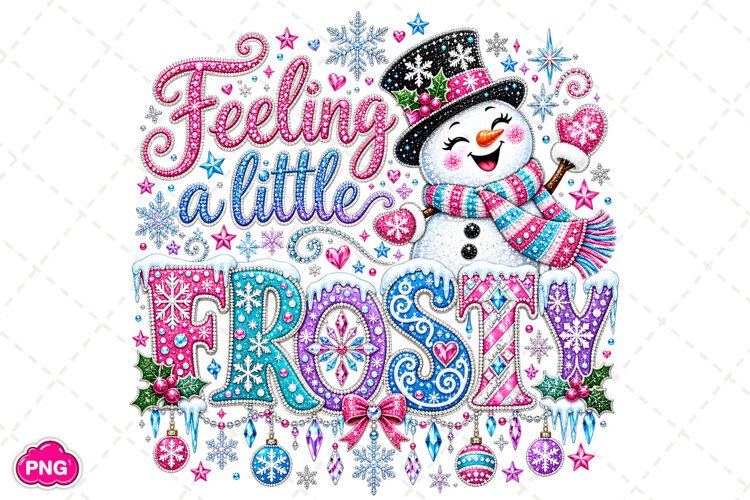 Feeling A Little Frosty PNG, Retro Frosty Christmas PNG example image 1