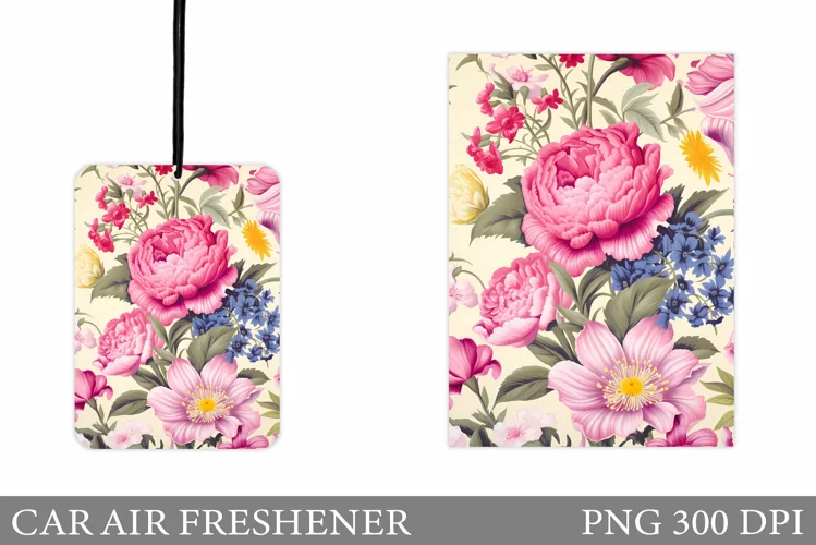 Flowers Car Air Freshener. Car Air Freshener Sublimation