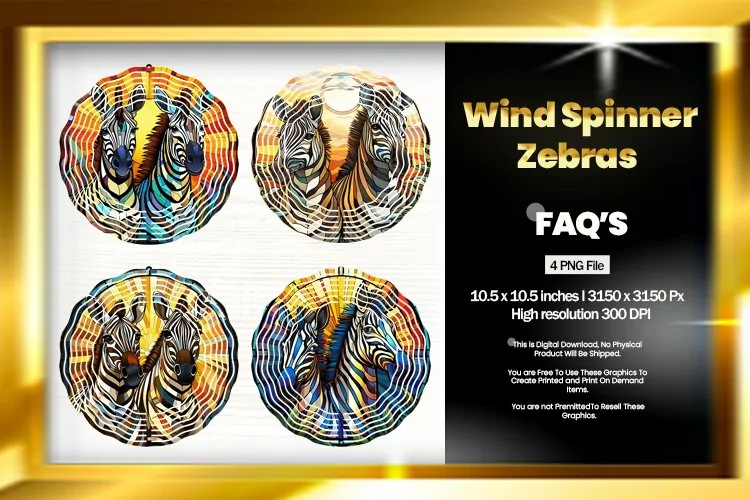 Zebras Wind Spinner Sublimation - 04 Variations