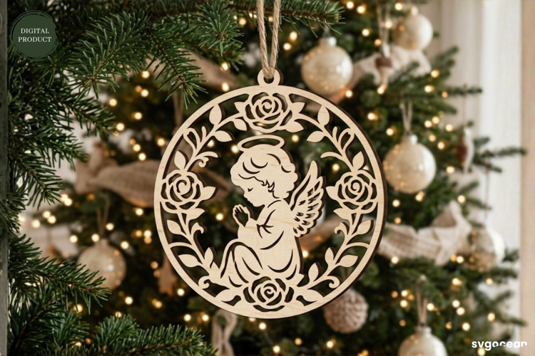 Angel Christmas Ornament Laser Cut | Glowforge | SVG