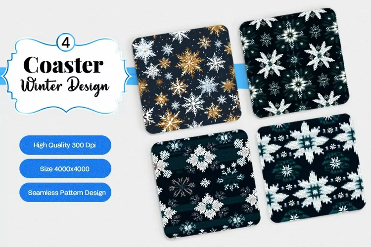 Square Coaster winter snow Sublimation