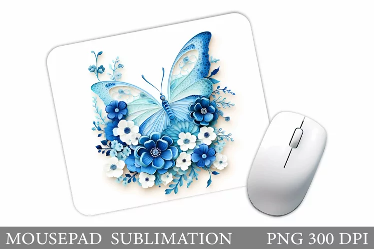 Butterfly Mouse Pad Design. Flowers Mouse Pad Sublimation
