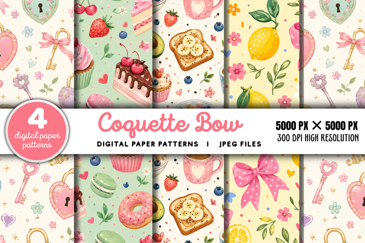 Coquette Bow Striped Background JPG