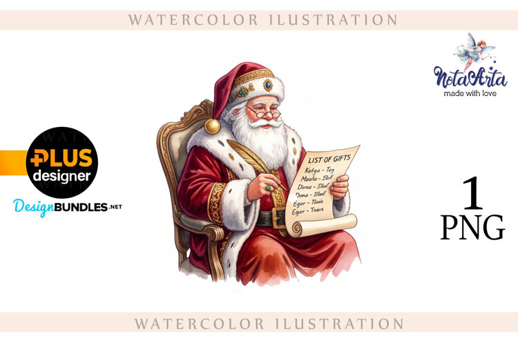 Christmas Santa in Elegant Attire example image 1