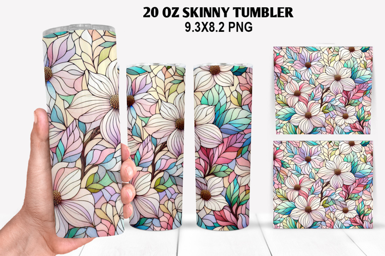 Flower Skinny Tumbler 20oz Wrap Design, Spring Tumbler Wrap