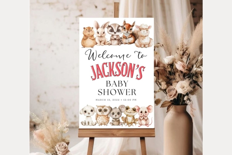 Baby Shower Welcome Sign Template 207 example image 1