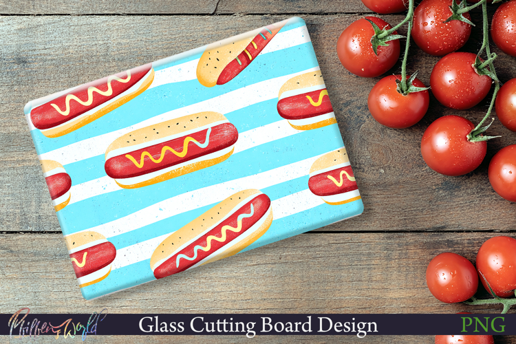Cutting Board Design | Stripes | hot dog