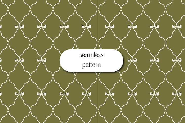 GreenBow Seamless Pattern Elegant Lattice Holiday Digital