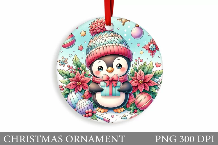 Penguin Christmas Ornament. Christmas Ornament Sublimation