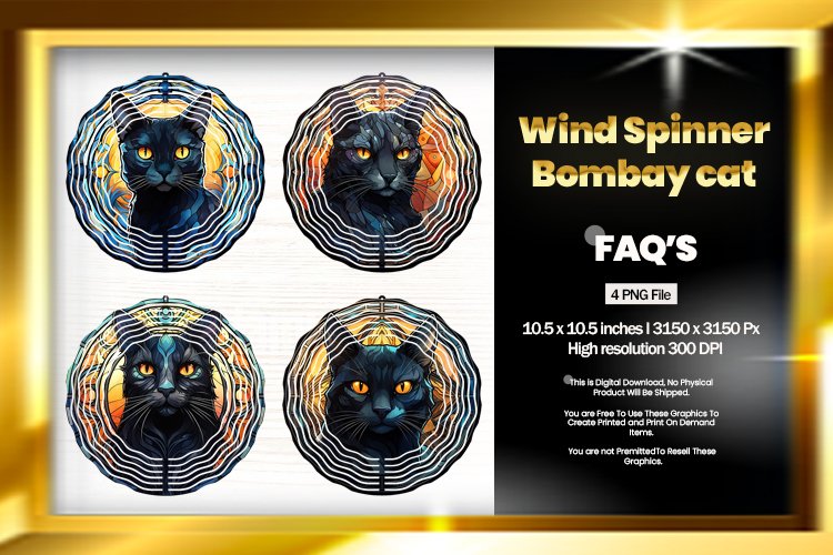 Bombay Cat Wind Spinner Sublimation - 04 Variations example image 1