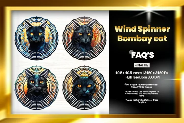 Bombay Cat Wind Spinner Sublimation - 04 Variations
