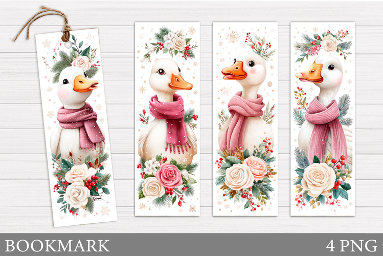 Christmas Goose Bookmark. Christmas Bookmark Printable