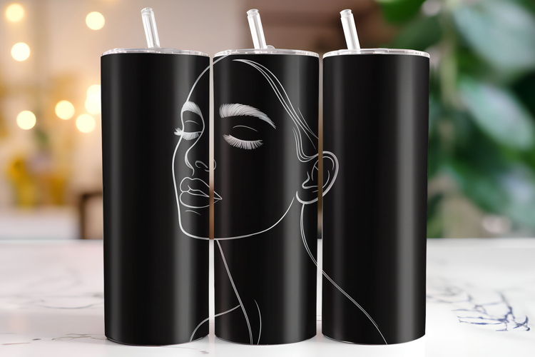Minimal Woman Tumbler Wrap | Sublimation | Tumblers