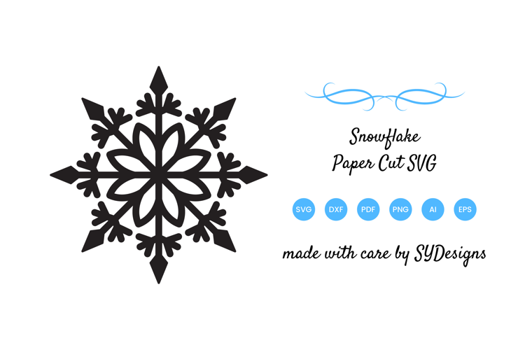 Snowflake Paper Cut SVG - Christmas Decoration Papercut