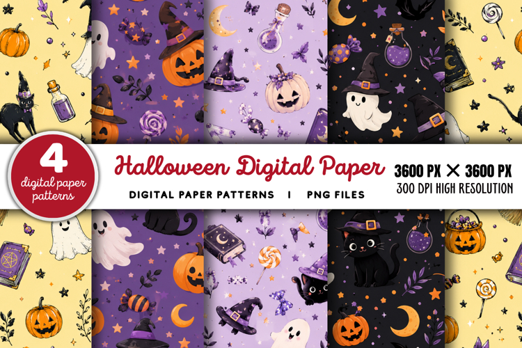 Halloween Digital Paper Backgrounds PNG