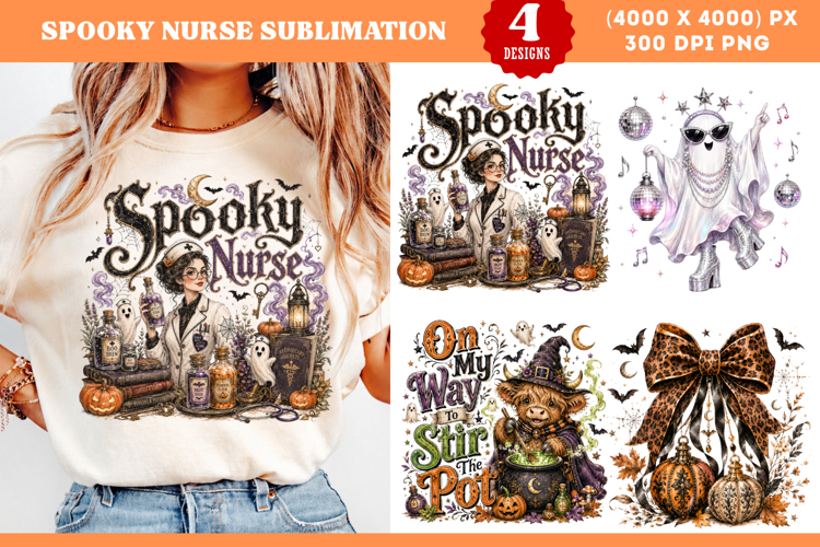 Spooky nurse sublimation Autumn Shirt, Horror PNG