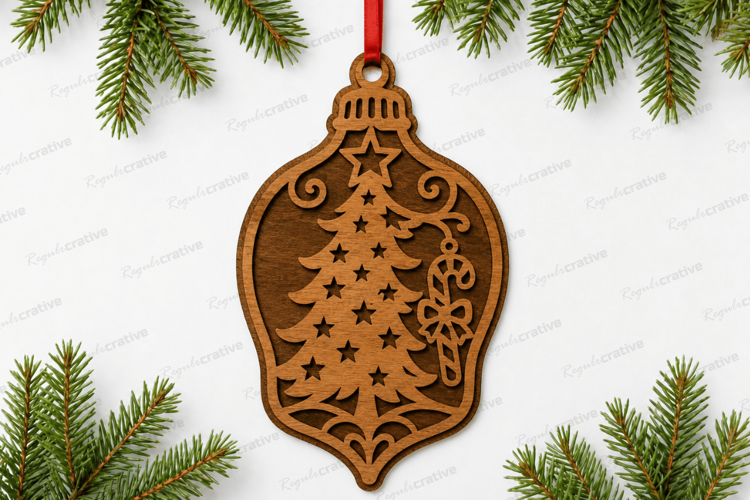 Christmas Tree Ornament Laser Cut SVG , Christmas tree SVG
