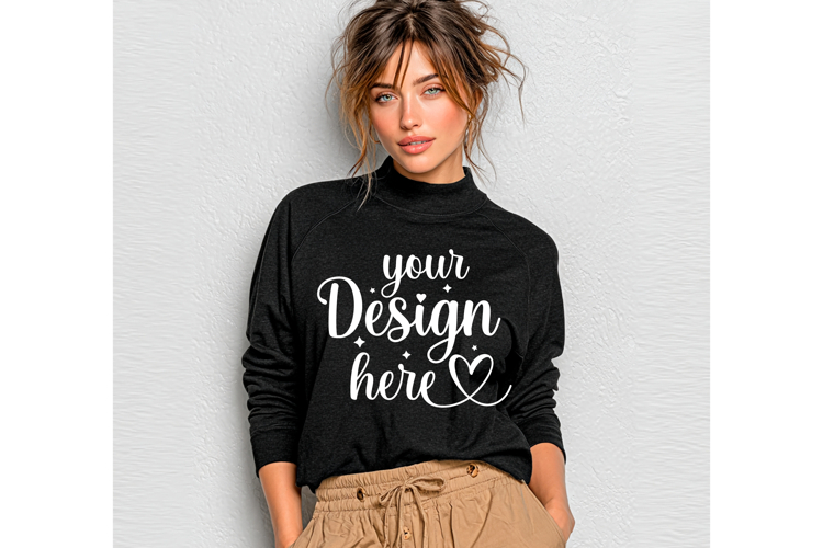 Gildan 18000 Black mockup, Gildan blank mockup