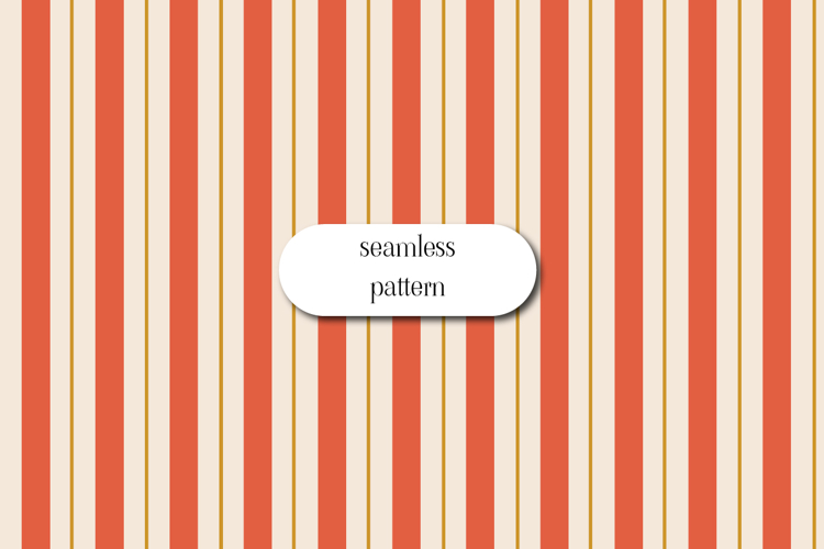 Retro Coral & Cream Vertical Stripe Seamless Pattern
