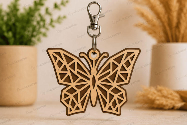 Butterfly Keychain Laser Cut SVG File butterfly keychain svg