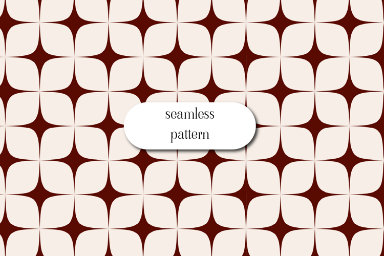 Cream and Burgundy Retro Geometric Seamless Pattern