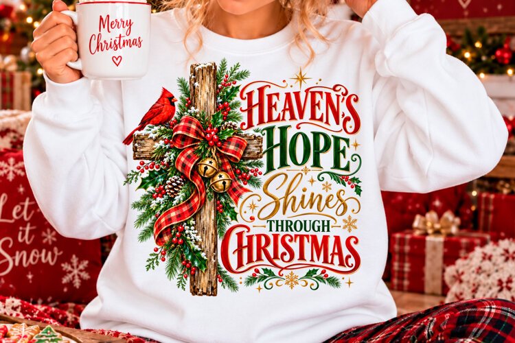 Heaven's Hope Christmas Christian Sublimation PNG example image 1