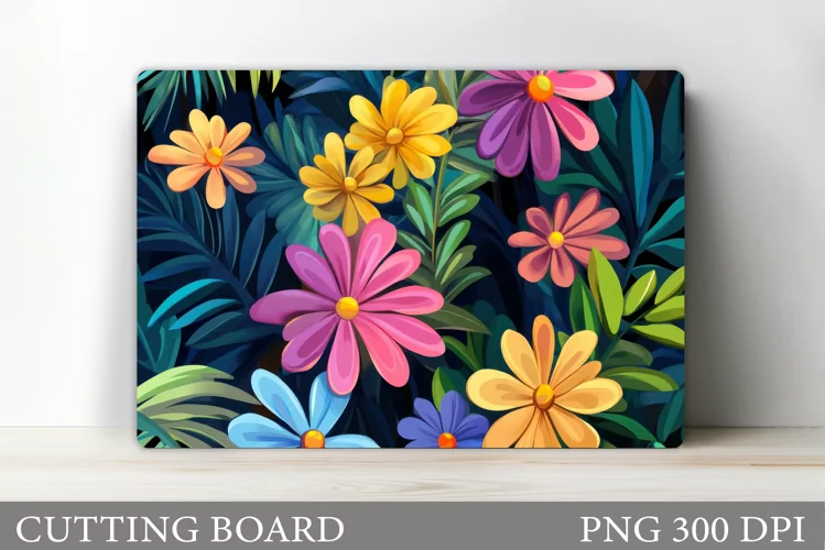 Flowers Cutting Board Design. Flowers Kitchen Cutting Board