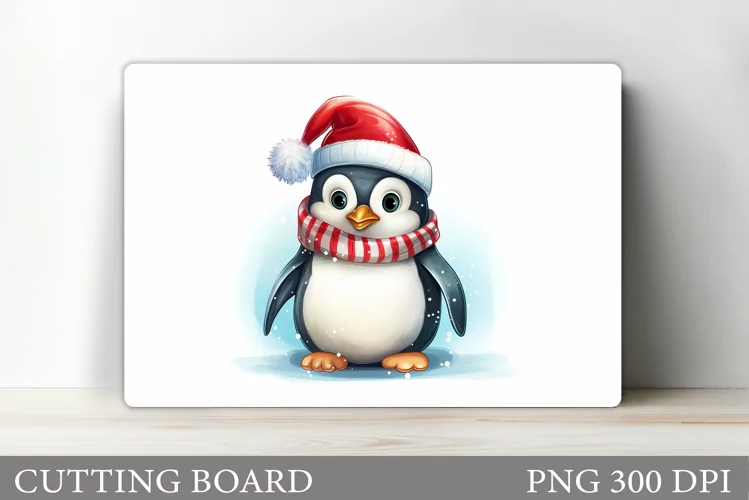 Penguin Cutting Board. Christmas Cutting Board Sublimation