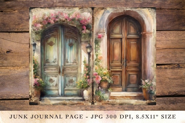 Printable Junk Journal Pages classic door 1 example image 1