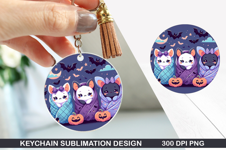 Halloween Keychain Sublimation - Halloween Keychain PNG