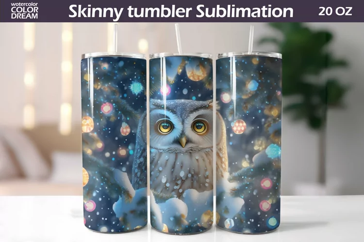 3D Owl Tumbler Wrap | Owl Tumbler Sublimation