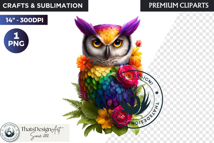 Floral Owl Fantasy clipart, Botanical and Wildlife Graphics