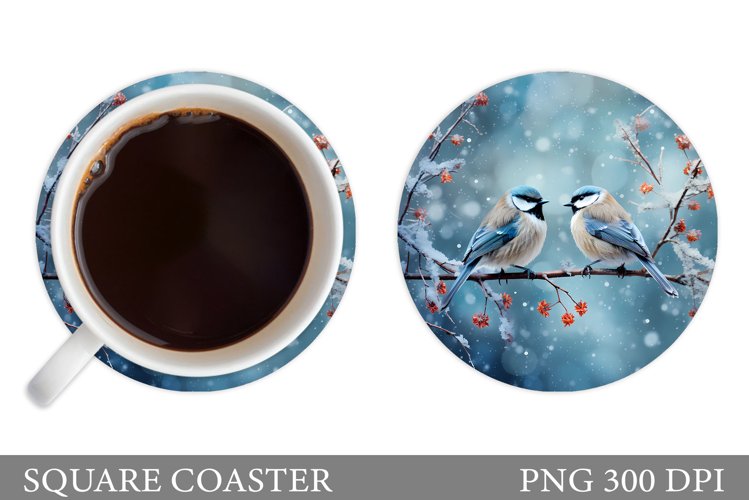 Birds Round Coaster. Birds Coaster Sublimation