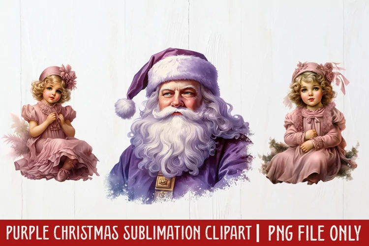 Purple Christmas Sublimation clipart