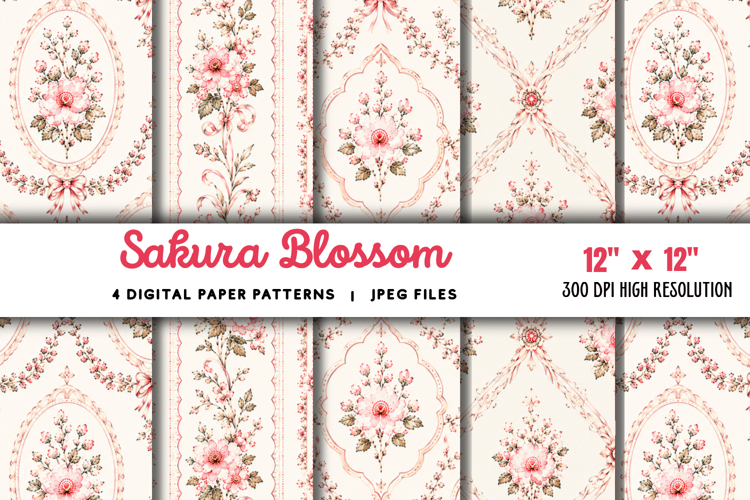 Sakura Blossom Digital Paper JPG