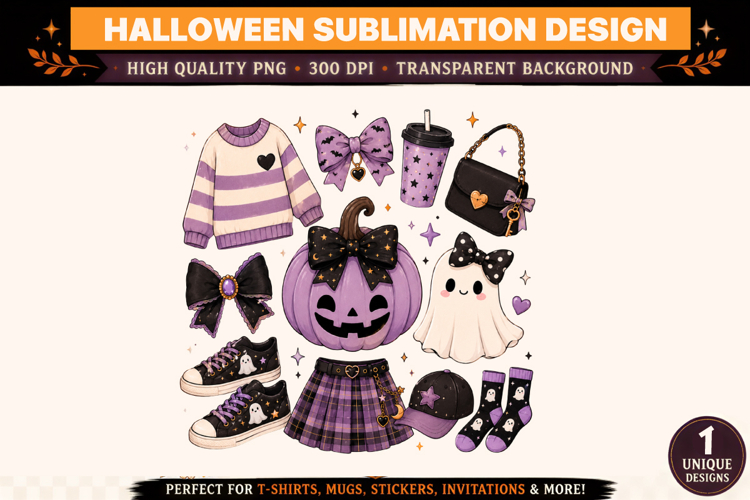 Halloween Coquette Clipart PNG