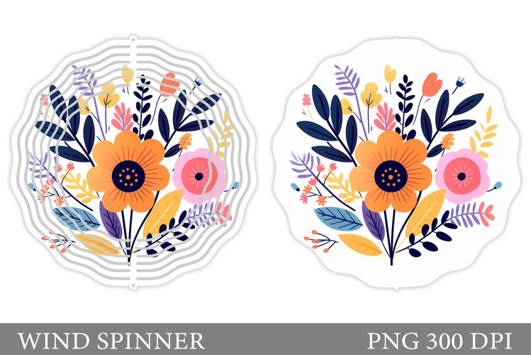 Flowers Wind Spinner Design. Flowers Spinner Sublimation