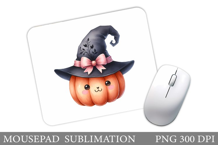 Cute Pumpkin Mouse Pad. Halloween Pumpkin Mouse Pad Design example image 1