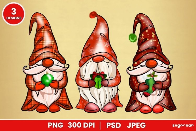 Christmas Gnome Designs | Clipart | PNG 300 DPI