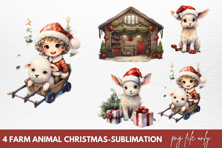 Christmas Farm Animals Clipart Christmas Animals